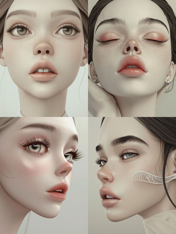 Hyper-Realistic Porcelain Digital Portrait