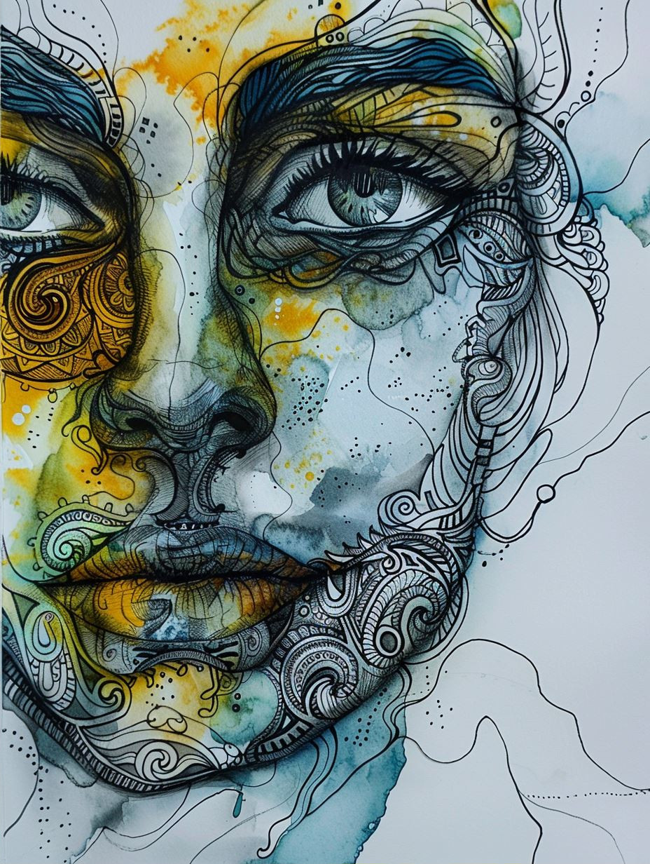 Intricate Psychedelic Portrait Study