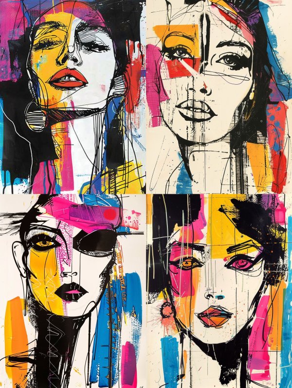 Neon Expressionist Urban Portrait