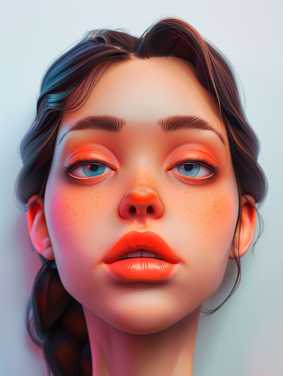 Ethereal Glow Digital Portrait
