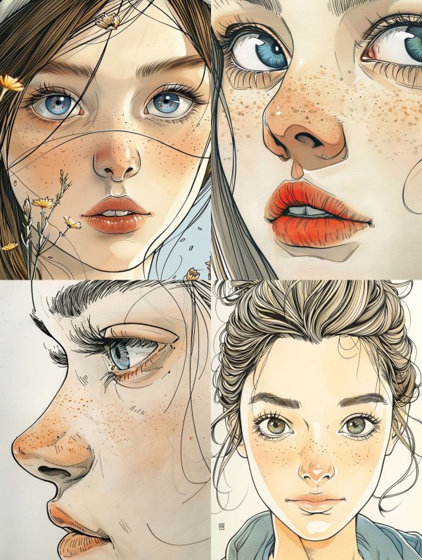 Ethereal Bloom Digital Portrait