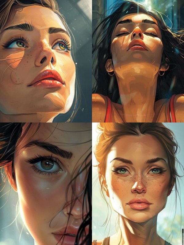 Luminous Gaze Digital Portrait