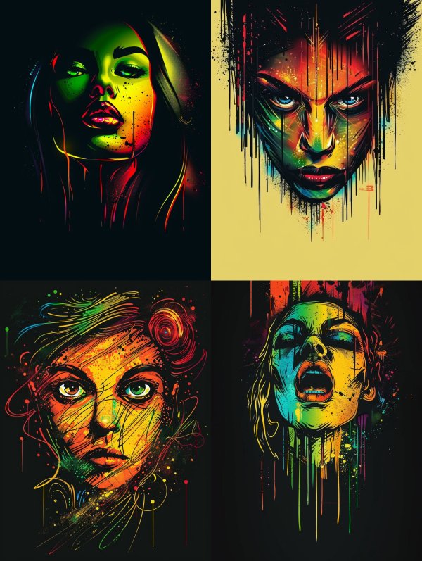 Neon Prism Portrait