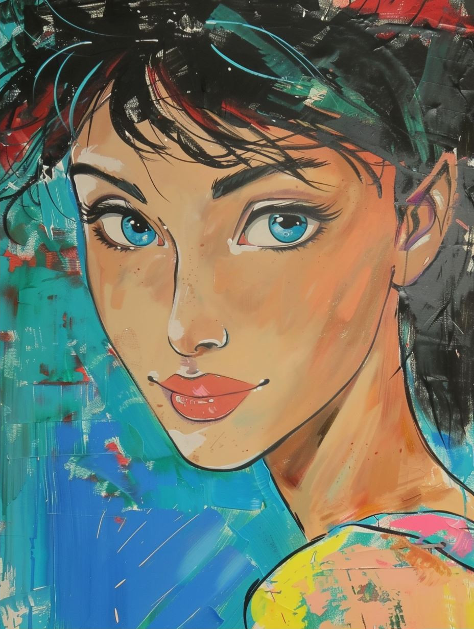 Vibrant Pop Art Portrait Study