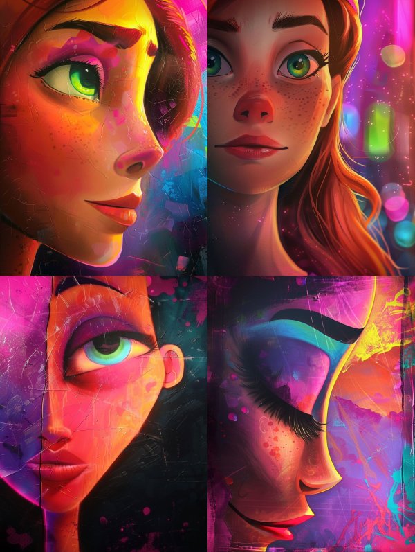 Prismatic Neon Portrait