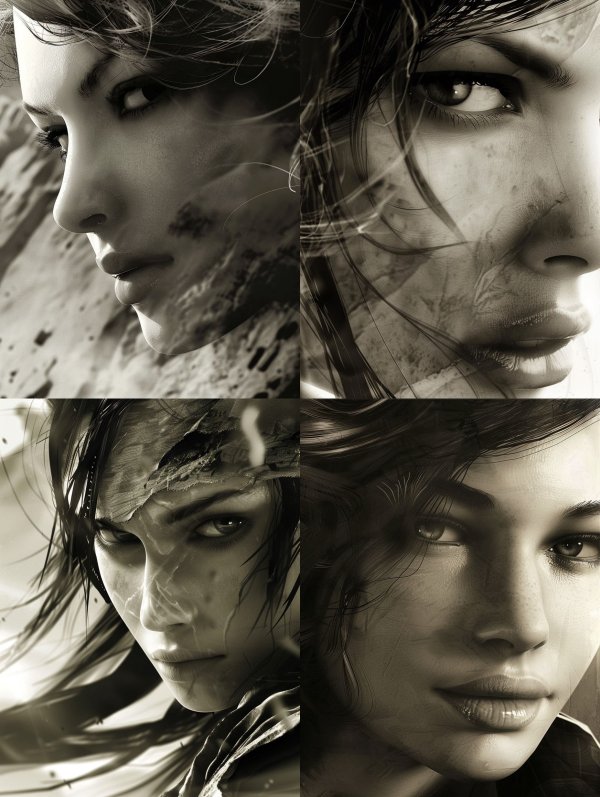 Ethereal Monochromatic Double Exposure
