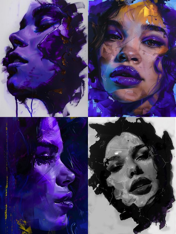 Ethereal Violet Cosmic Portrait