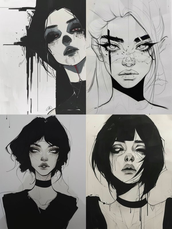 Dark Ink Gothic Portraiture
