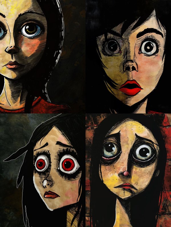Melancholy Ink Portrait