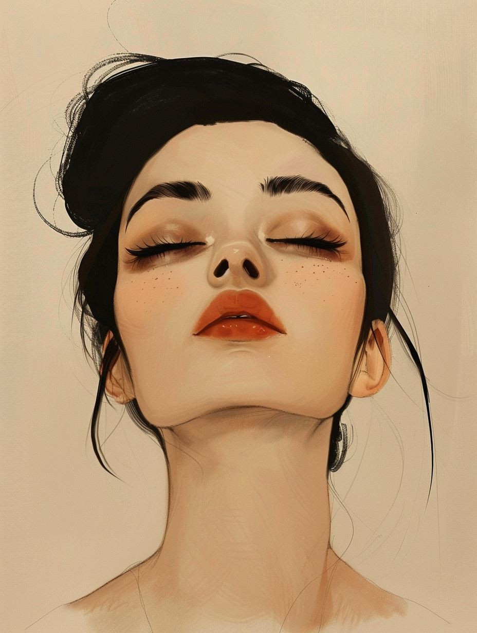Serene Digital Portrait Study