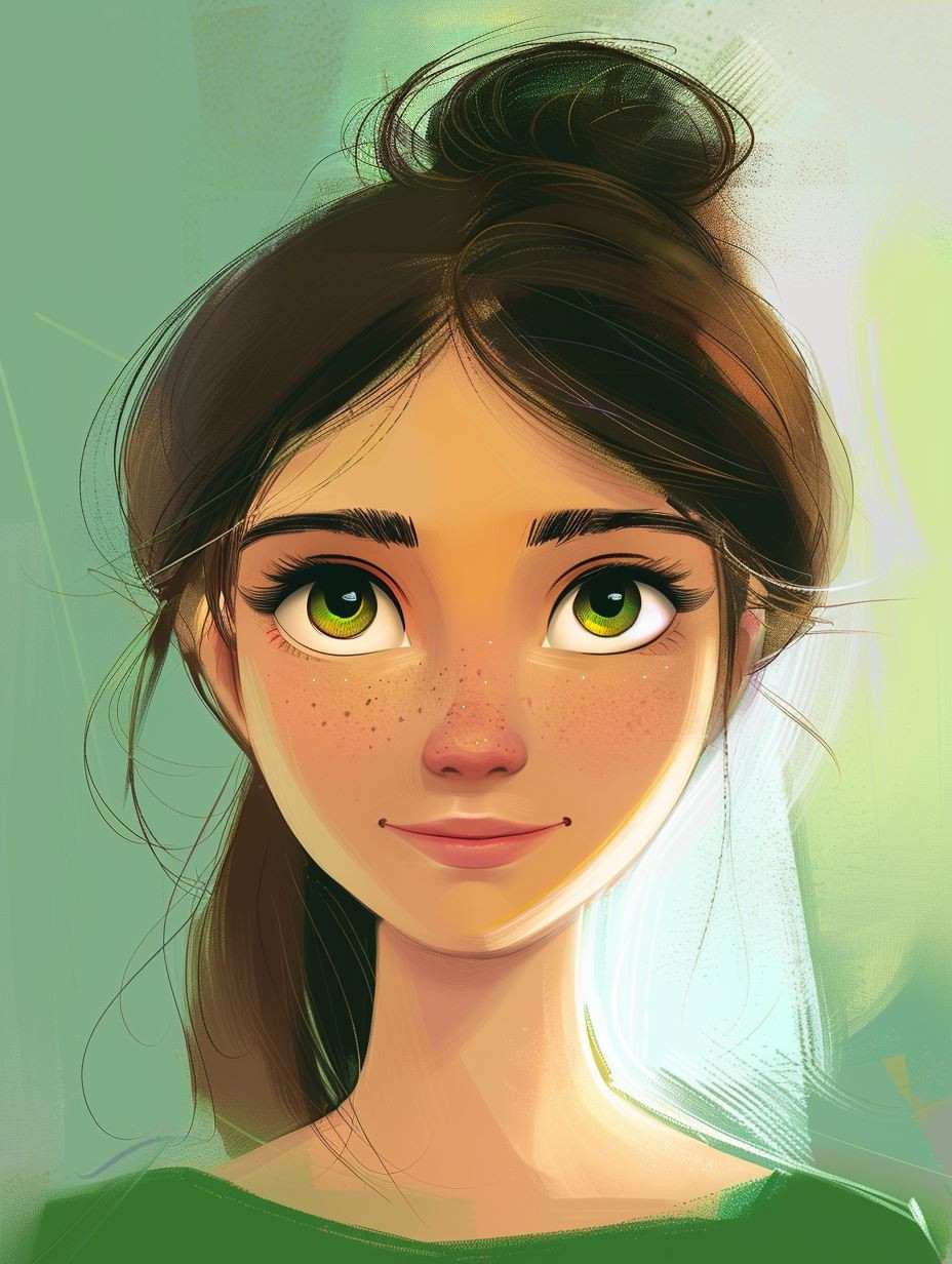 Ethereal Gaze in Emerald Hues