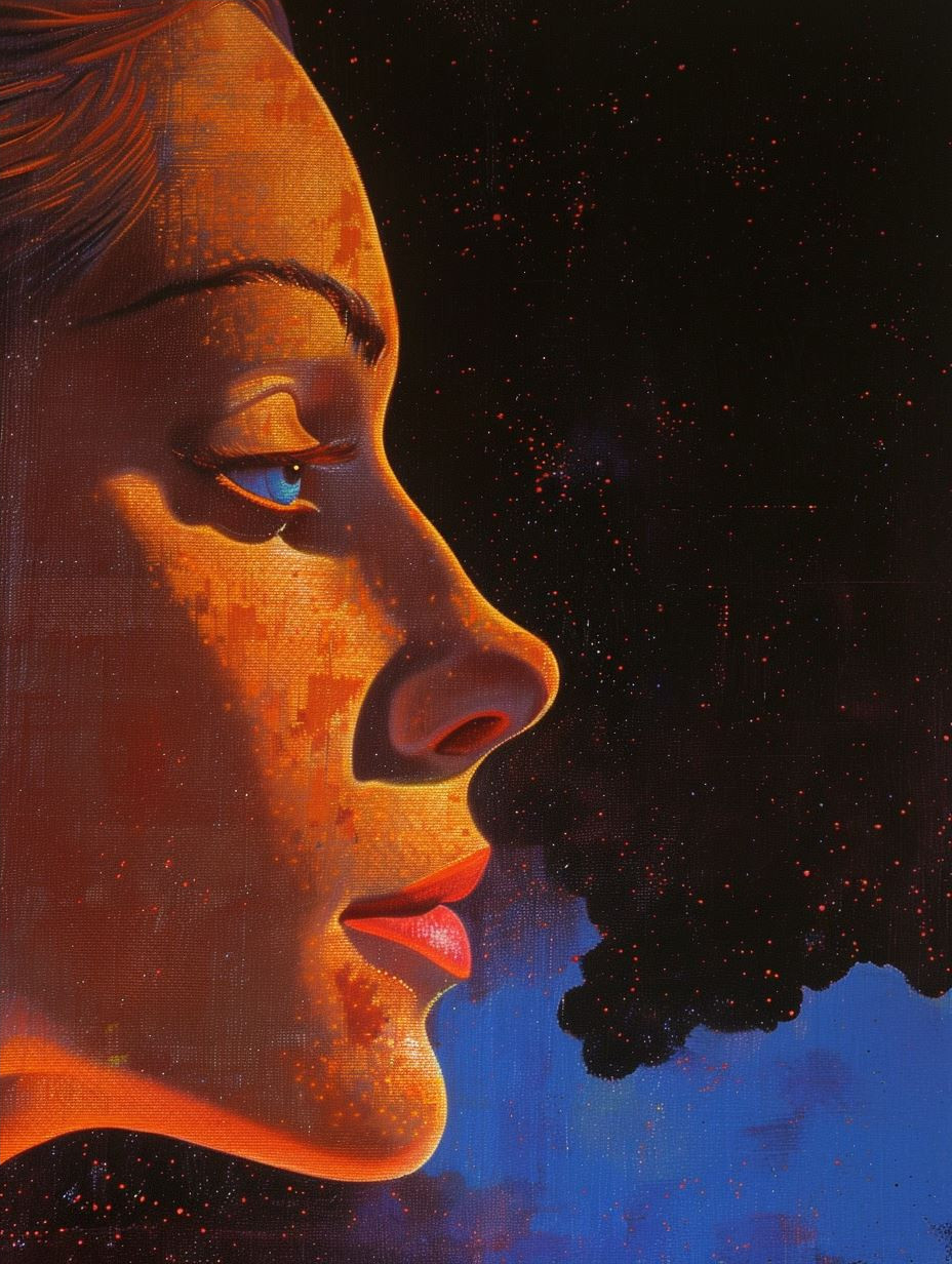Celestial Gaze in Golden Light
