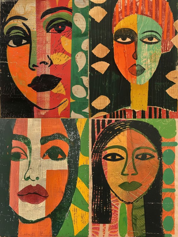 Abstract Fragmented Portrait Study