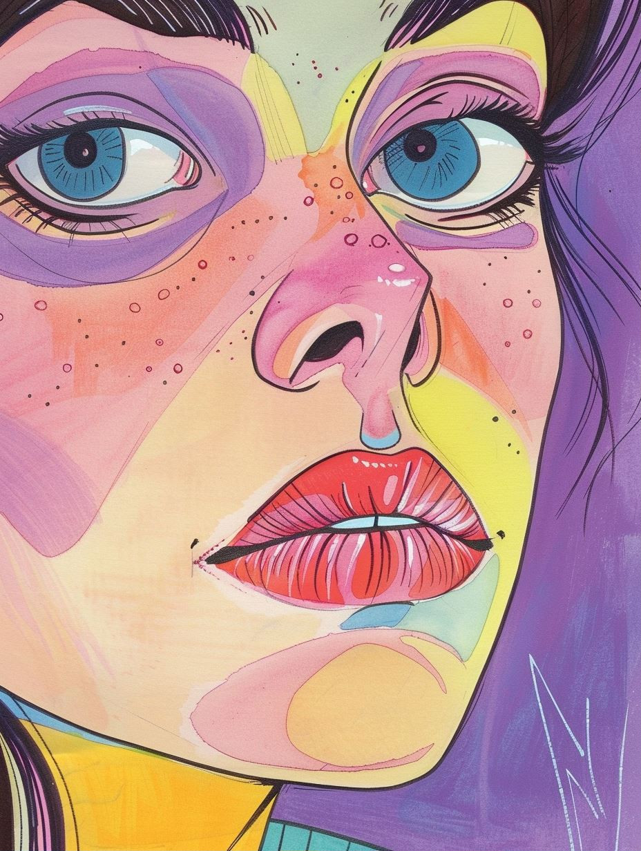 Neon Pastel Pop Art Portrait