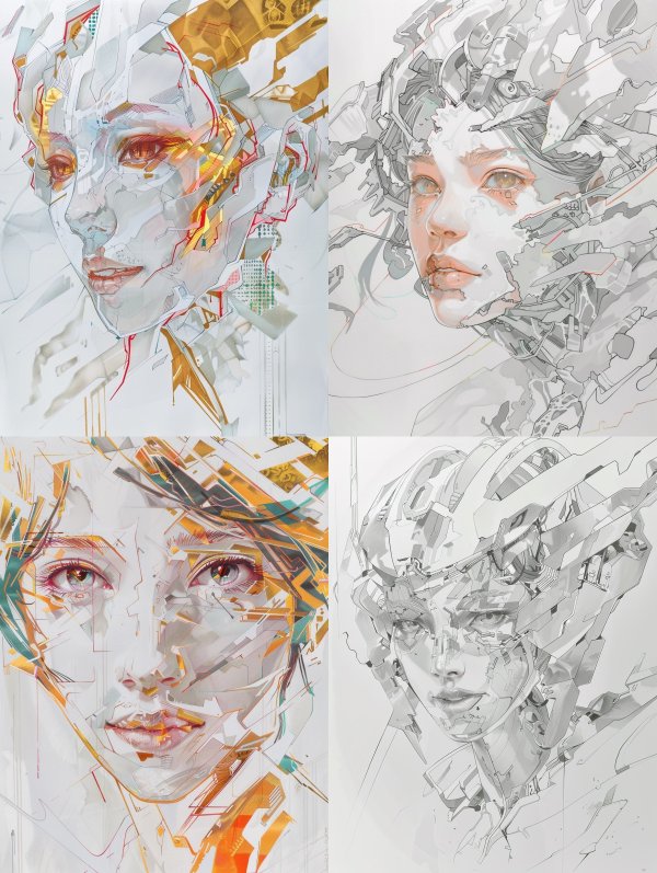 Fragmented Gilded Cybernetic Soul