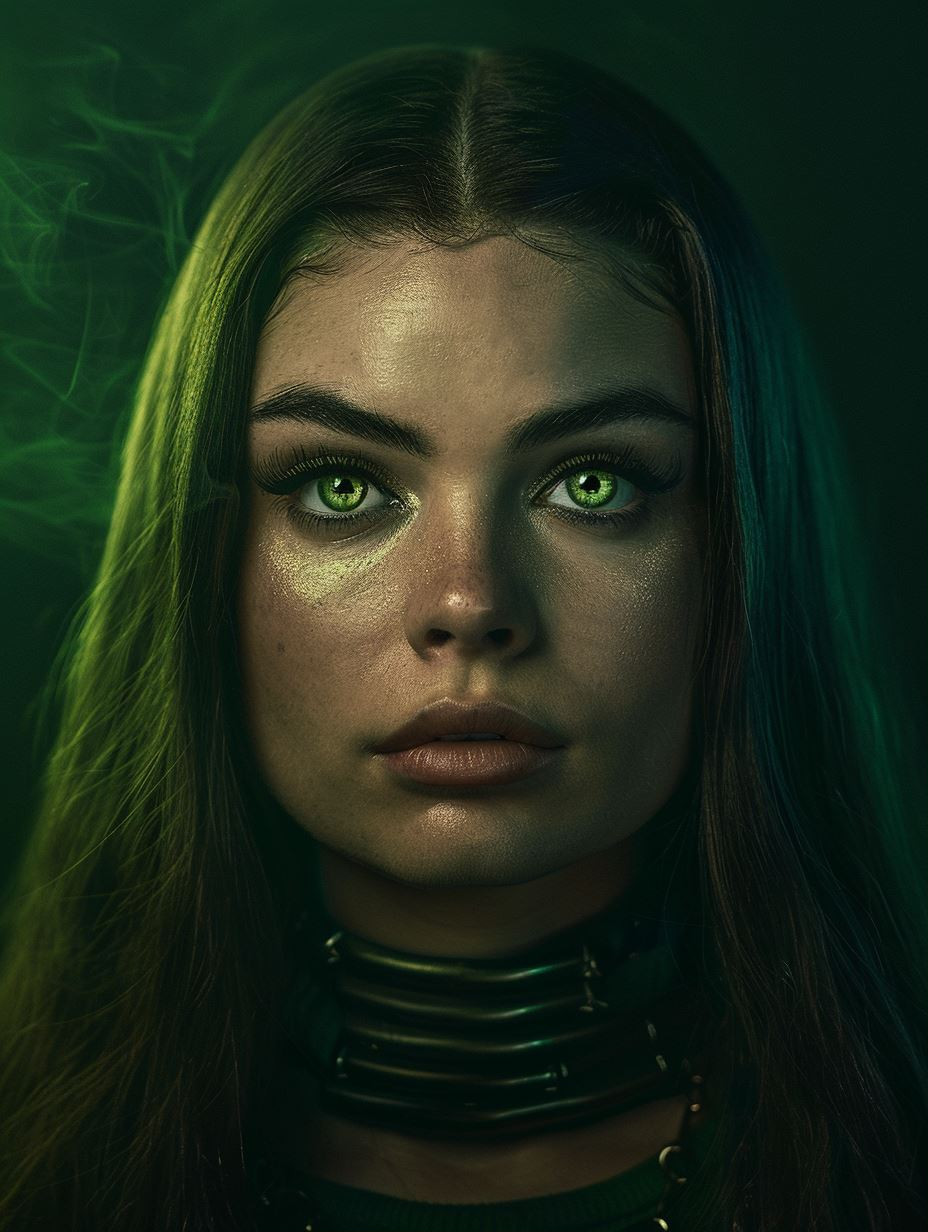 Emerald Gaze Neon Mysticism