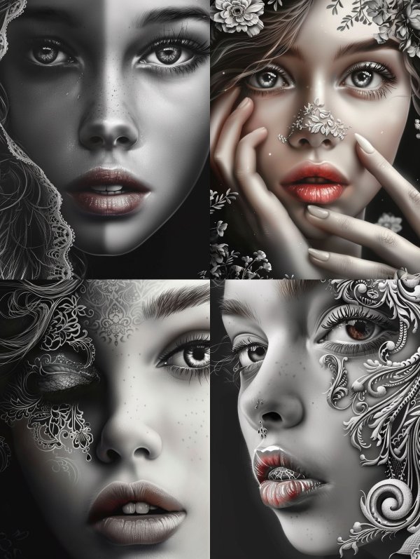 Ethereal Monochrome Gaze