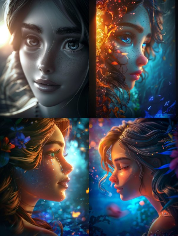 Ethereal Silver Moonlight Portrait
