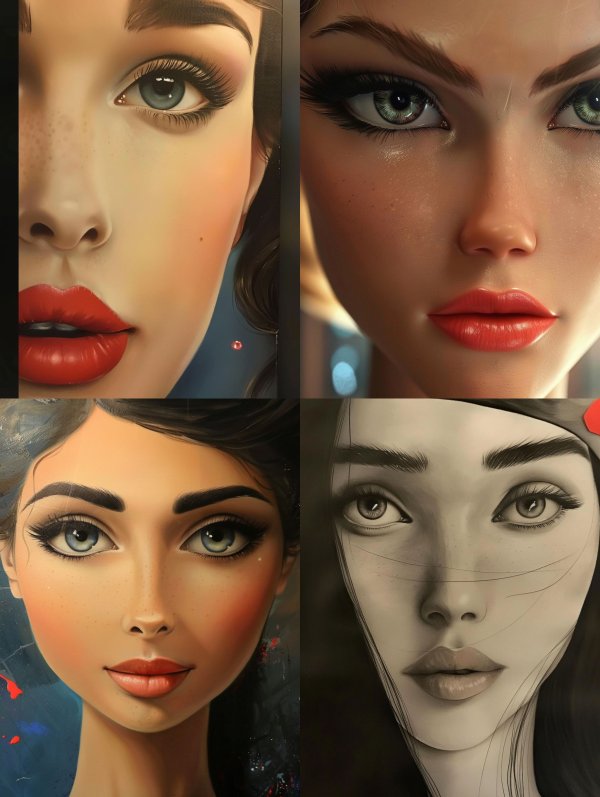Hyper-Realistic Crimson Lip Portrait