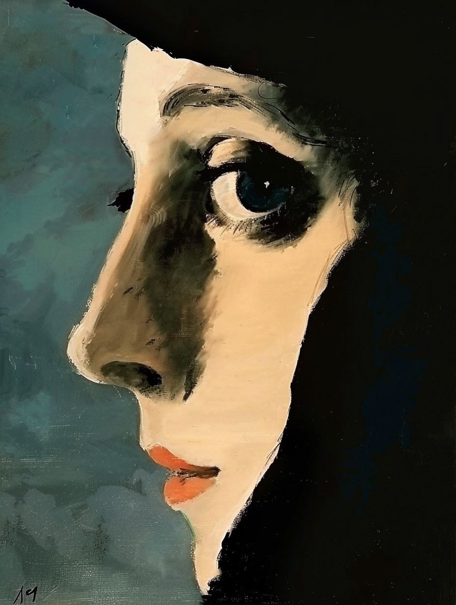 Dramatic Ink Portrait Study