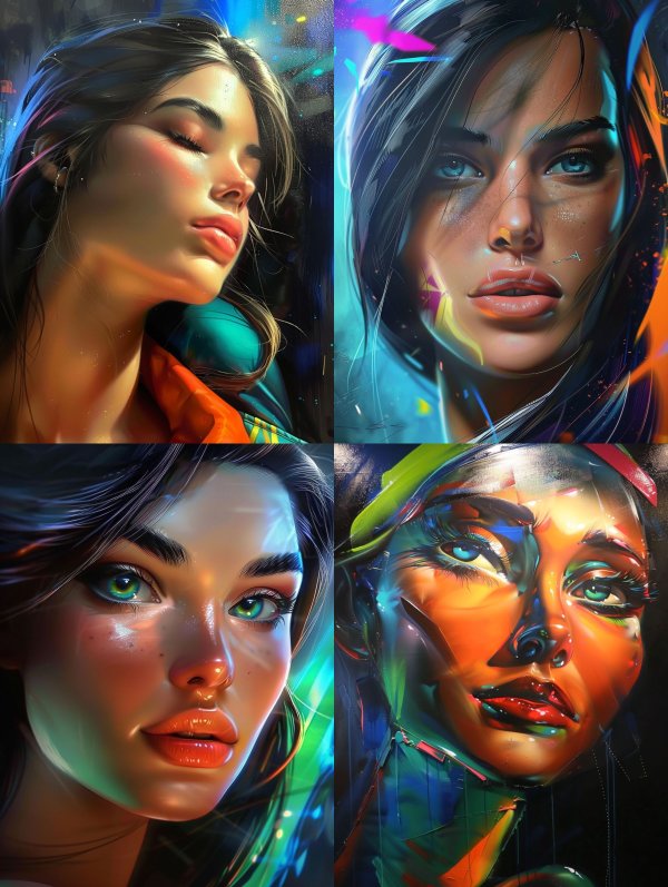 Neon Glow Ethereal Portrait