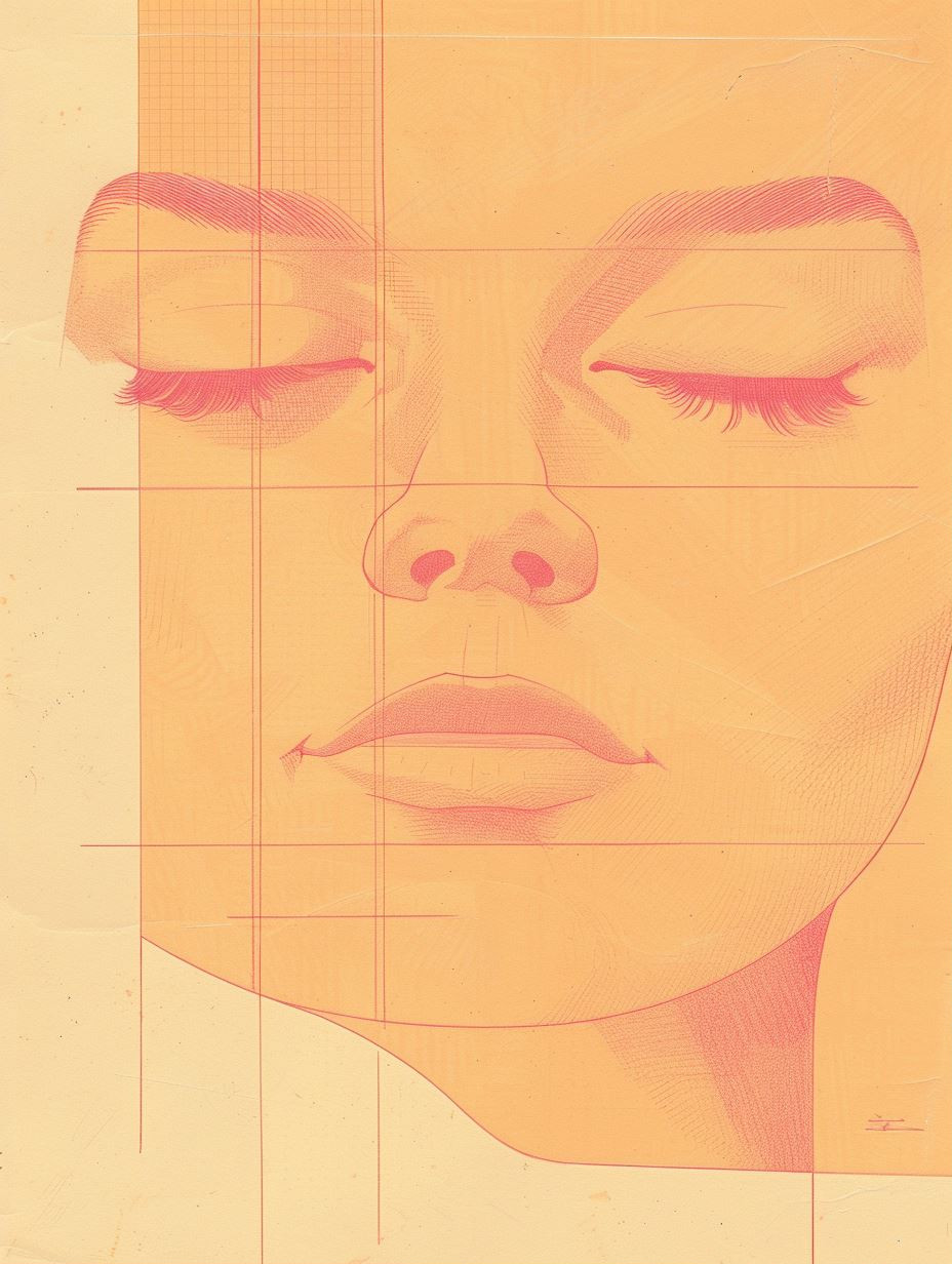 Ethereal Peach Geometric Portrait