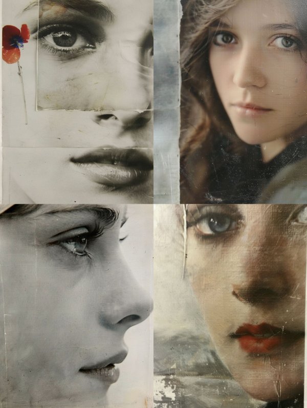 Fragmented Gaze and Crimson Bloom
