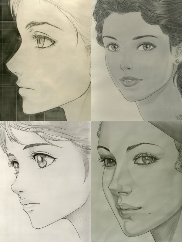 Ethereal Graphite Anime Portrait