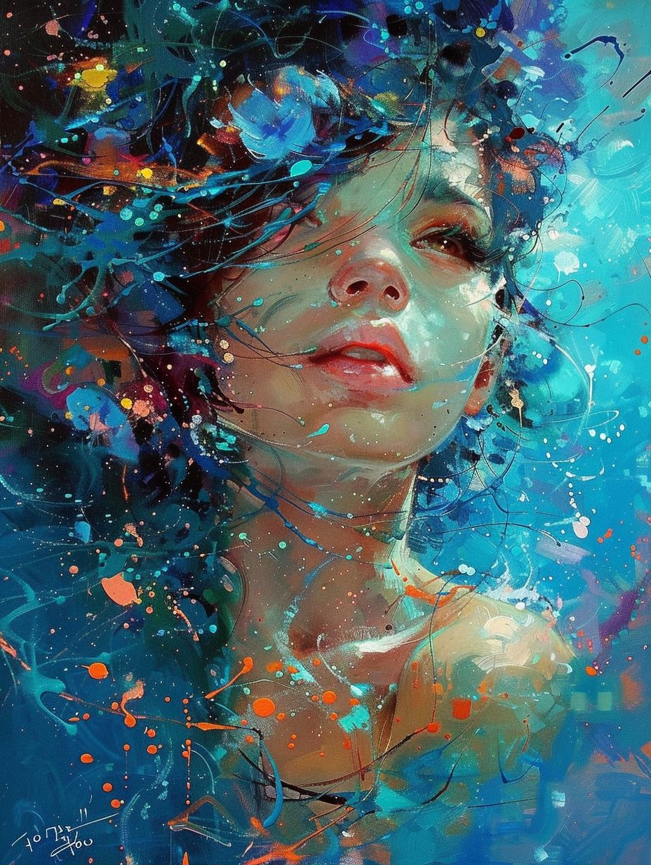 Ethereal Azure Dream Portrait