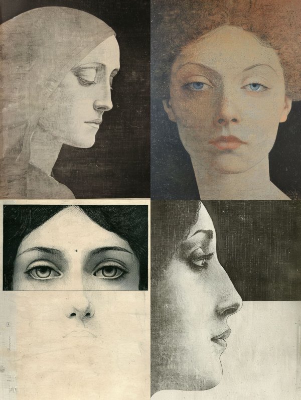 Ethereal Stippled Portrait of Serenity