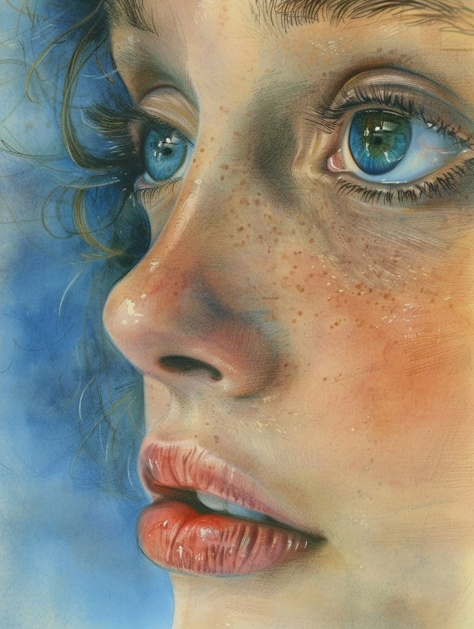 Ethereal Gaze of Azure Eyes