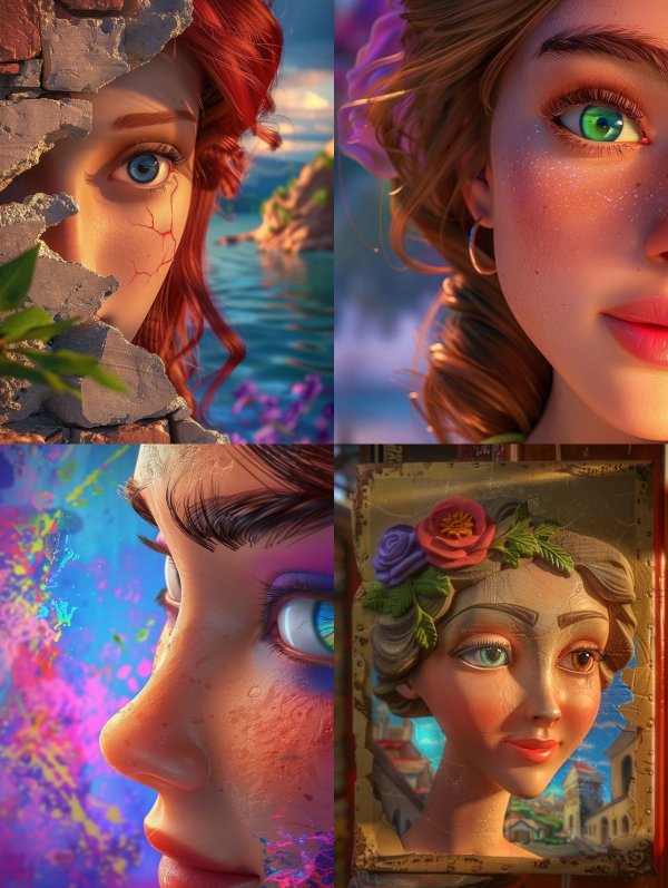 Fragmented Gaze of Red Hair