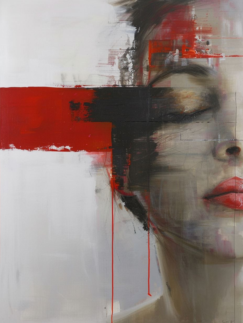 Fragmented Crimson Gaze