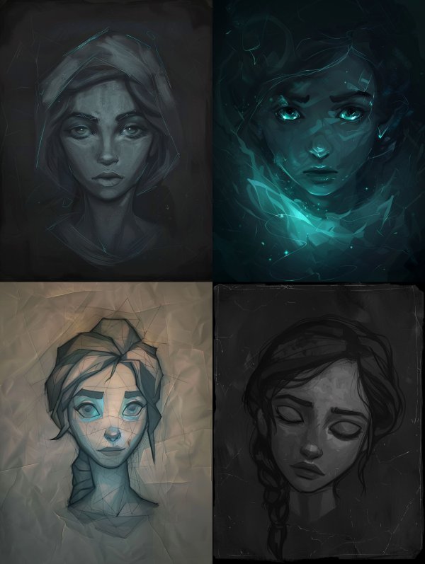 Ethereal Shadow Neon Portrait