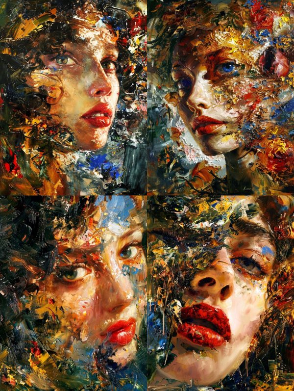 Fragmented Portraits of Ethereal Beauty