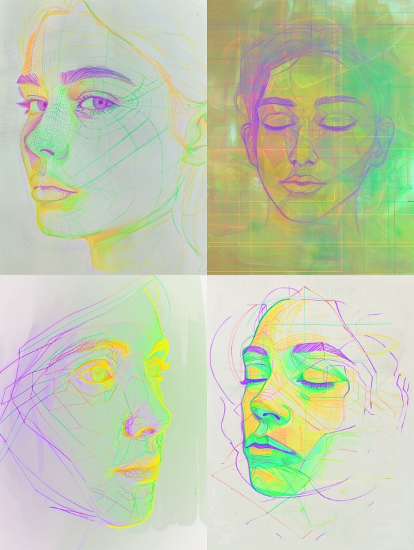 Prismatic Wireframe Portrait