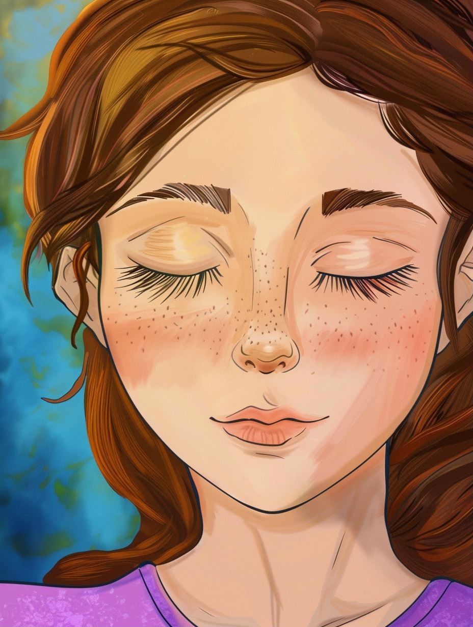 Serene Dreamer Portrait - Image 1