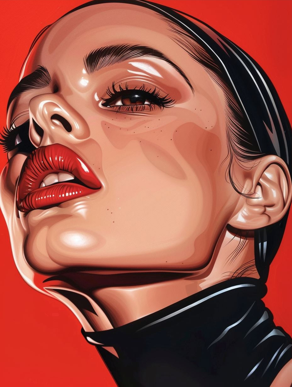 Hyper-Realistic Glossy Portrait Art