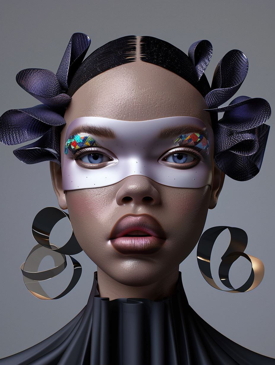 Fragmented Obsidian Beauty Portrait