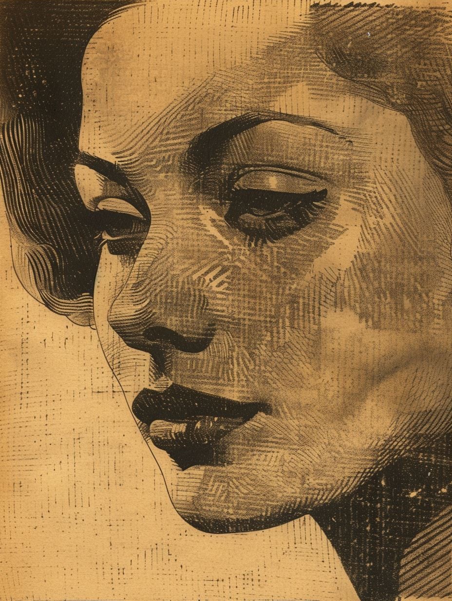 Vintage Sepia Screenprint