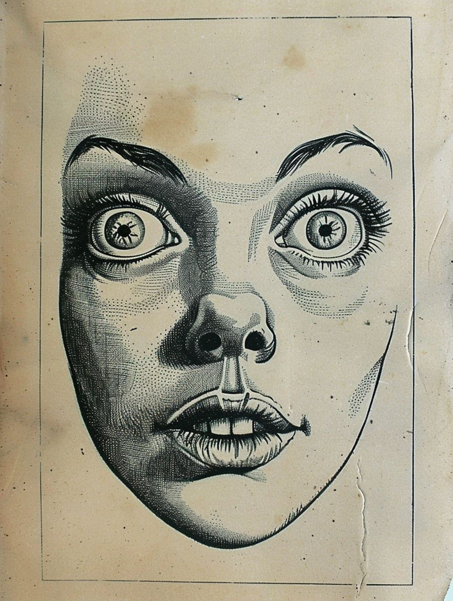 Vintage Stipple Ink Portrait
