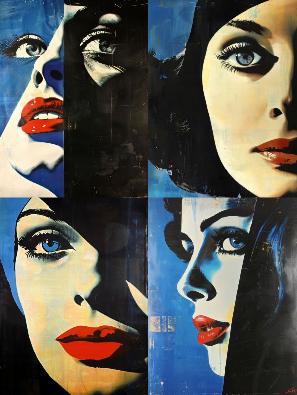 Fragmented Gaze of Cobalt Blue