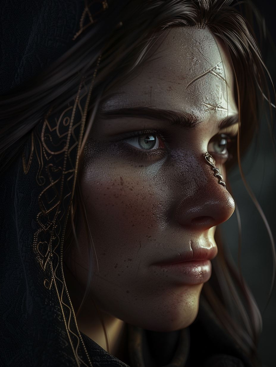 Ethereal Portrait of Ancient Grace