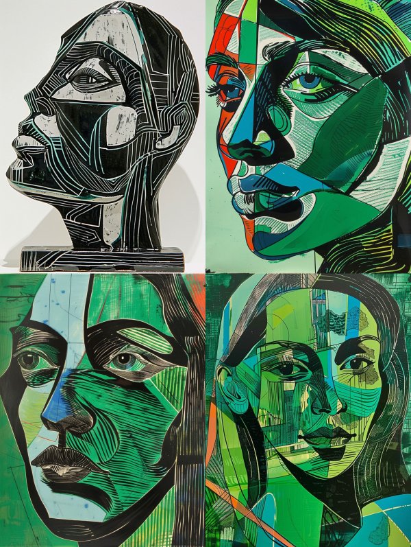 Fragmented Ceramic Geometric Portrait