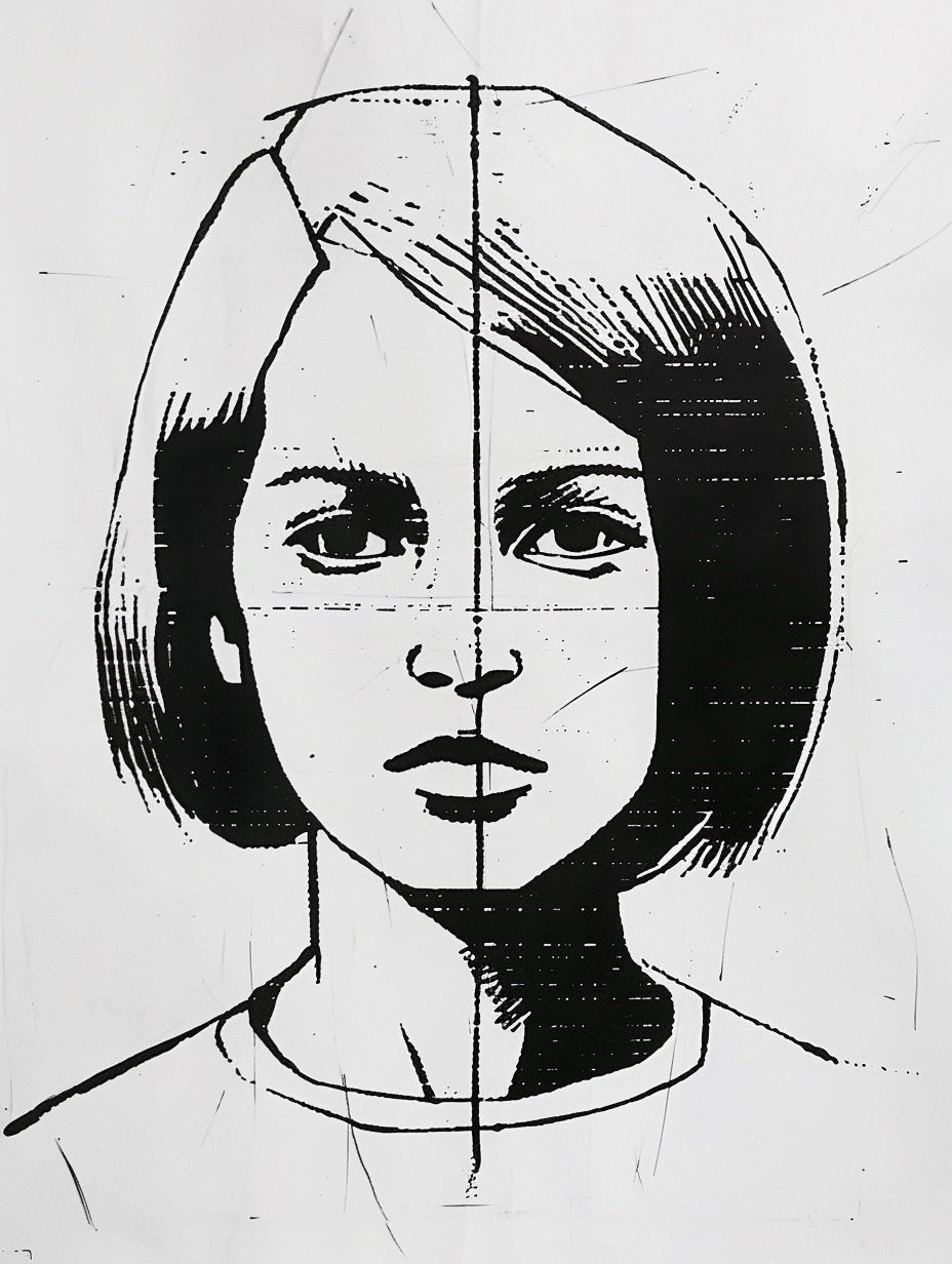 Stark Monochrome Graphic Portrait