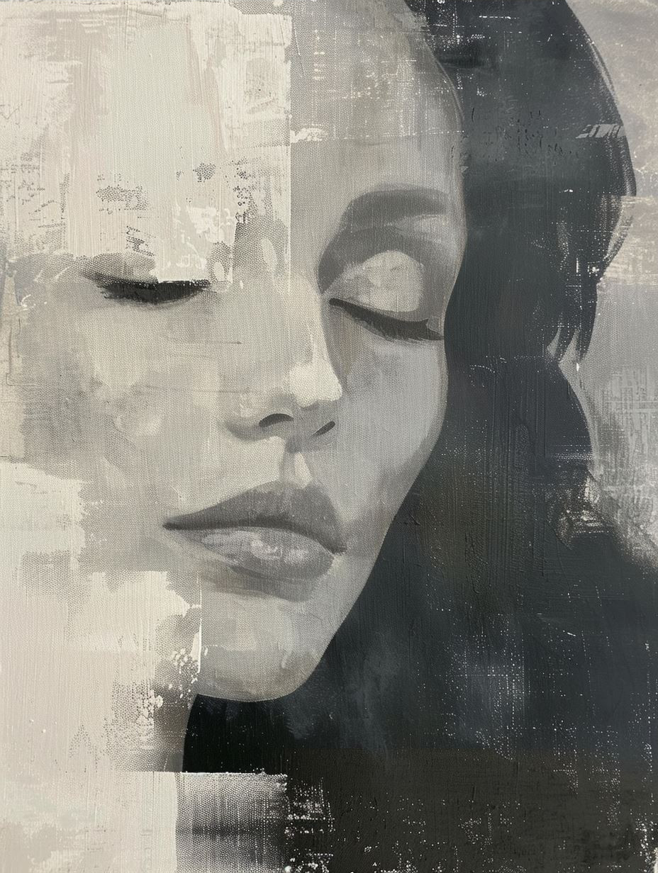 Fragmented Monochrome Portrait Study