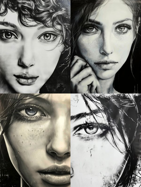 Monochrome Ethereal Gaze