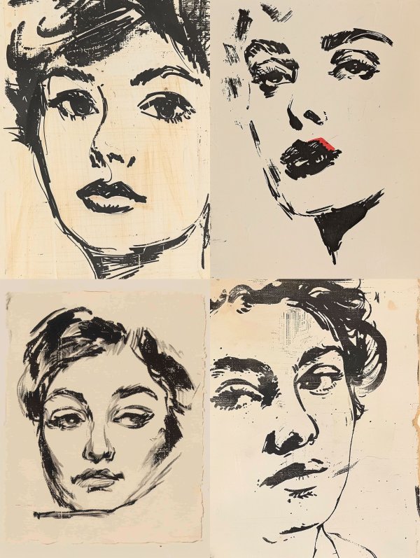 Raw Ink Portrait Study