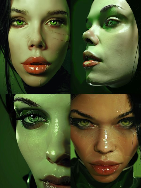 Neon Emerald Cybernetic Gaze
