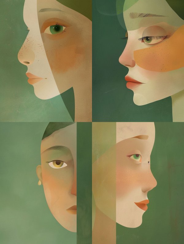 Ethereal Geometric Portrait Study
